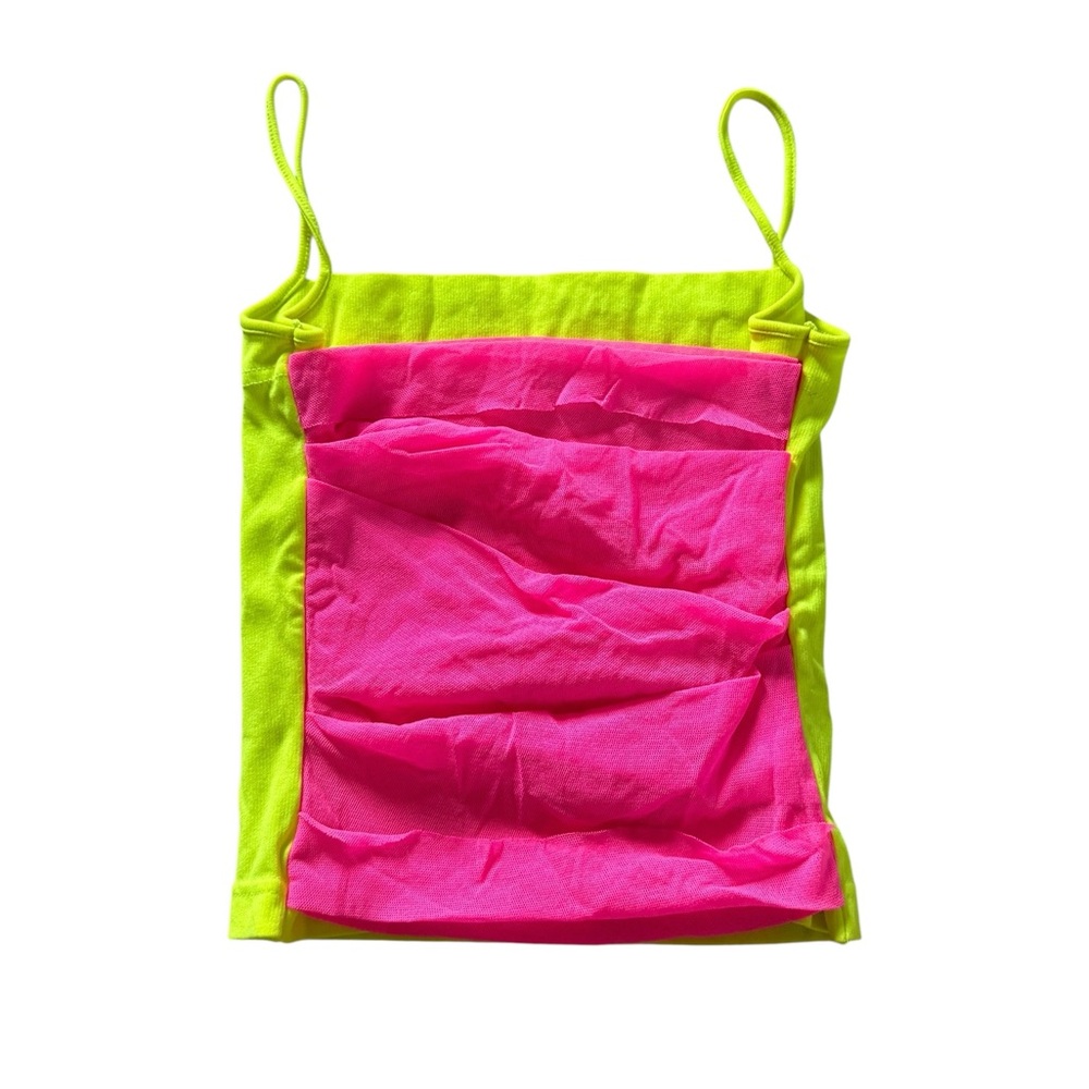 Miss Sixty Vibrant Pink and Green Tank Top